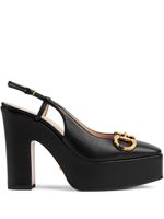 Gucci escarpins en cuir à plateforme 120 mm - Noir