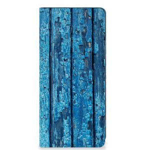 OPPO A58 4G Book Wallet Case Wood Blue