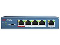 Hikvision Digital Technology DS-3E0105P-E network switch Unmanaged Fast Ethernet (10/100) Blue Power over Ethernet (PoE) - Hikvision Digital Technology DS-3E0105P-E, Unmanaged, Fast Ethernet (10/100),