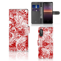 Telefoonhoesje met Naam Sony Xperia 10 II Angel Skull Rood