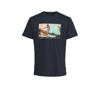 ONLY & SONS T-shirt van biologisch katoen donkerblauw