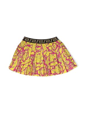 Versace Kids Plooirok met barokprint - Geel