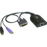 ATEN KVM Adapter [2x USB-A 2.0 stekker, DVI-D-stekker - 1x RJ45-bus] 0.20 m Zwart