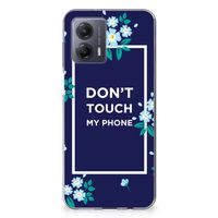 Motorola Moto G53 Silicone-hoesje Flowers Blue DTMP - thumbnail