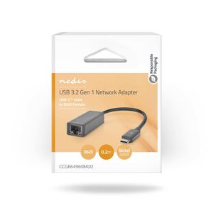 USB-netwerkadapter | USB 3.2 Gen 1 | 2.5 Gbps | USB-C© Male | RJ45 Female | 0.20 m | Rond | Vernik