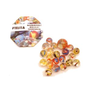 Gekleurde fiesta knikkers 21 stuks   -