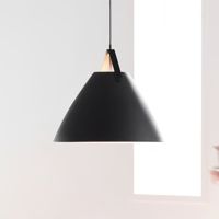 Hanglamp zwart modern 'Strap 68' E27 fitting metaal en leer 680mm DFTP