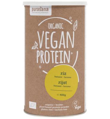 Purasana Vegan Rijst Proteine Banaan Lucuma Bio (400g)
