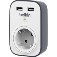 Belkin BSV103vf Overspanningsbeveiliging tussenstekker Met USB Wit, Grijs - thumbnail