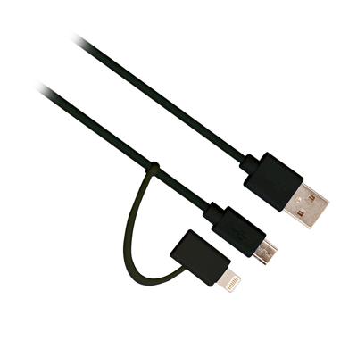 Ewent EW9909 USB-kabel 1 m 2.0 USB A Micro-USB B/Lightning Zwart Ewent EW9909 USB-kabel 1 m 2.0 USB A Micro-USB B/Lightning Zwart
