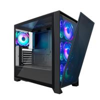 CoolBox ATX GE2000 DualView Gaming-computerbehuizing met dubbele verwisselbare voorkant, 4 ARGB-ventilatoren inbegrepen, compatibel met vloeistofkoeling tot 360 mm. PC Gamer Case, PC Tower