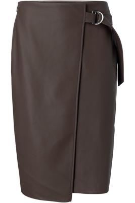 YAYA Rok Faux Leather Wrap Midi voor dames - Bruin - Maten: 34, 36 - Nieuwe collectie YAYA Rok Faux Leather Wrap Midi voor dames - Bruin - Maten: 34, 36 - Nieuwe collectie