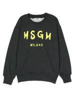 MSGM Kids sweat en coton à logo imprimé - Gris - thumbnail