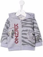 Kenzo Kids hoodie à motif zèbre - Gris