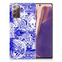 Silicone Back Case Samsung Note 20 Angel Skull Blauw