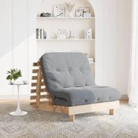 Futon slaapbank met matras 80x206x11 cm massief grenenhout