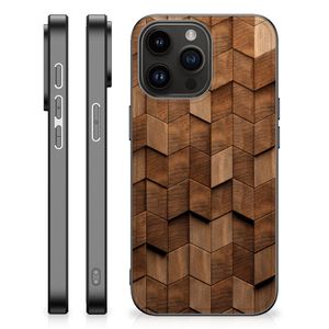 Houten Print Telefoonhoesje voor iPhone 15 Pro Max Wooden Cubes