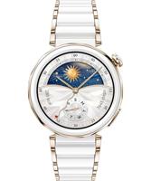 HUAWEI WATCH GT 5 Pro 42 mm Smartwatch, scherp ontwerp, professioneel sporthorloge, gezondheidstracking, ECG-bewaking, tot 14 dagen batterijduur, GPS, Bluetooth-oproep, iOS en Android, wit keramiek