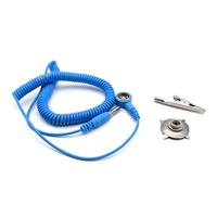 QUADRIOS GmbH ESD spiraal kabel verbindingsklem voor matten met 10 mm drukknop op bananenstekker & krokodillenklem spiraalkabel 1,8 m (norm EN 61340-5-1) professionele antistatische accessoires