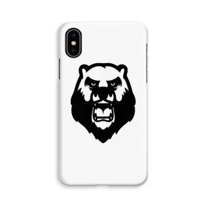 Angry Bear (white): iPhone Xs Volledig Geprint Hoesje