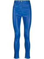 ROMEO HUNTE pantalon en cuir à coupe skinny - Bleu - thumbnail