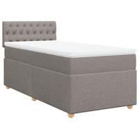 vidaXL Boxspring met matras stof taupe 90x190 cm
