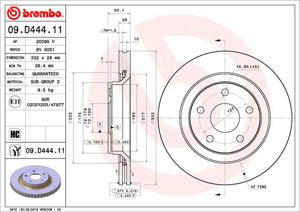 Remschijf BREMBO, Remschijftype: Binnen geventileerd, u.a. für Jeep