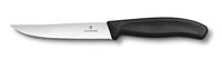 Victorinox, 6.7933.12, Swiss Classic, steak- en pizzames, extra scherp lemmet, met gekartelde rand, robuuste kunststof handgreep, zwart, Made in Switzerland, vaatwasmachinebestendig
