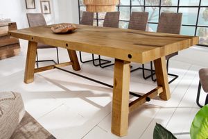 Massieve eettafel FINCA 240cm vintage bruin gerecycled grenenhout industrieel design - 43566