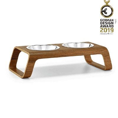 MiaCara MiaCara Desco Cat Food Tray Walnut