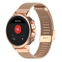 By Qubix - Compatible met Garmin Venu 3s / Vivoactive 4s / Venu 2s / Vivomove 3s / Forerunner 255s - Milanese bandje met klemsluiting - Champagne goud - Compatible Garmin bandje