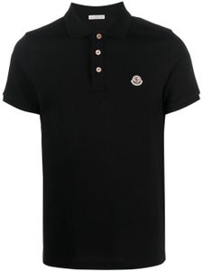 Moncler polo à patch logo - Noir