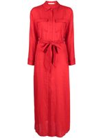 alice + olivia robe-chemise en lin à taille ceinturée - Rouge - thumbnail