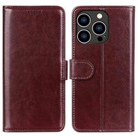 iPhone 14 Pro Wallet Case met Standaardfunctie - Bruin