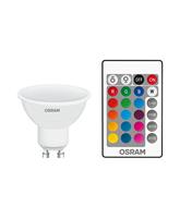 OSRAM LED reflectorlamp | Lampvoet: GU10 | Warm wit | 2700 K | 4,50 W | mat | LED Retrofit RGBW lamps with remote control [Energie-efficiëntieklasse A]