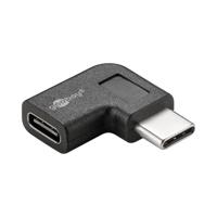 Goobay 45402 USB-C 90° schuine OTG Super Speed adapter voor de aansluiting van USB-C oplaadkabels - voert USB-C-kabel naar links of rechts af