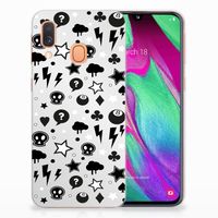 Silicone Back Case Samsung Galaxy A40 Silver Punk