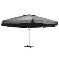 vidaXL Tuinparasol met aluminium paal 600 cm antraciet