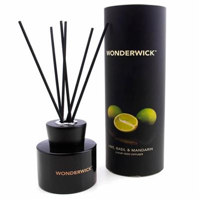 Wonderwick geurstokjes Basil Mandarin zwart