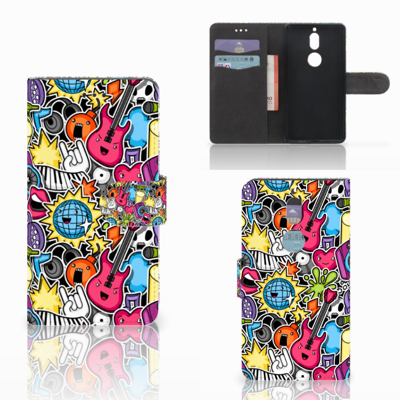Nokia 7 Wallet Case met Pasjes Punk Rock Nokia 7 Wallet Case met Pasjes Punk Rock