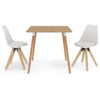 vidaXL 3-delige Eethoek wit