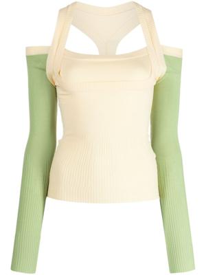 Gimaguas Latte geribbelde trui met uitgesneden details - Geel