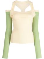 Gimaguas Latte geribbelde trui met uitgesneden details - Geel