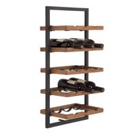 Wandplank Winemate E (15 flessen) | Hout Metaal  | Teak | Lichtbruin Zwart