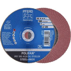 PFERD 67612185 PFF 180 A 120 SG STEELOX Lamellenschijf Diameter 180 mm Boordiameter 22.23 mm RVS, Staal 10 stuk(s)