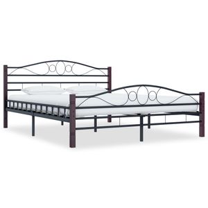 Bedframe metaal zwart 200x200 cm