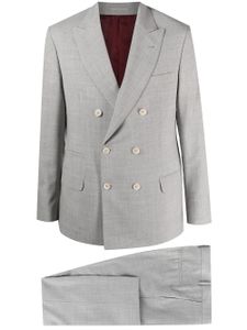 Brunello Cucinelli costume à veste à boutonnière croisée - Gris