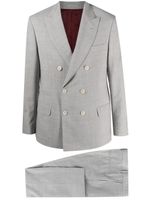 Brunello Cucinelli costume à veste à boutonnière croisée - Gris