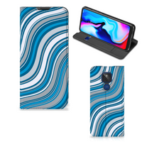 Motorola Moto G9 Play Hoesje met Magneet Waves Blue - thumbnail