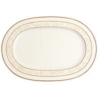 Villeroy & Boch 10-4390-2940 Ivoire plaat ovaal, porselein, goud/wit/beige, 42,4 x 29,4 x 2 cm, 1 eenheid